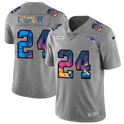 New England New England Patriots #24 Stephon Gilmore Men's Nike Multi-Color 2020 NFL Crucial Catch NFL Jersey Greyheather Men's
